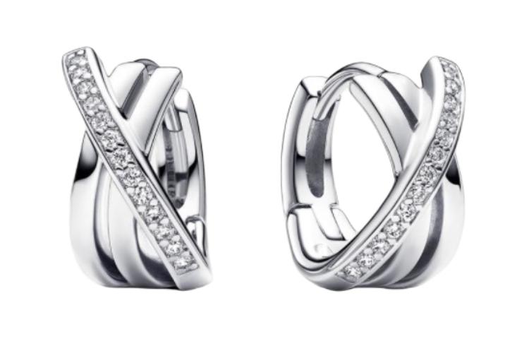 

Pandora Серьги 925 Sterling Silver, Synthetic Cubic Zirconia, серебристые, для женщин