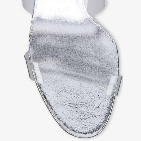 Мюли на каблуке Christian Louboutin Just Nothing кожаные, серебряный — фото 4