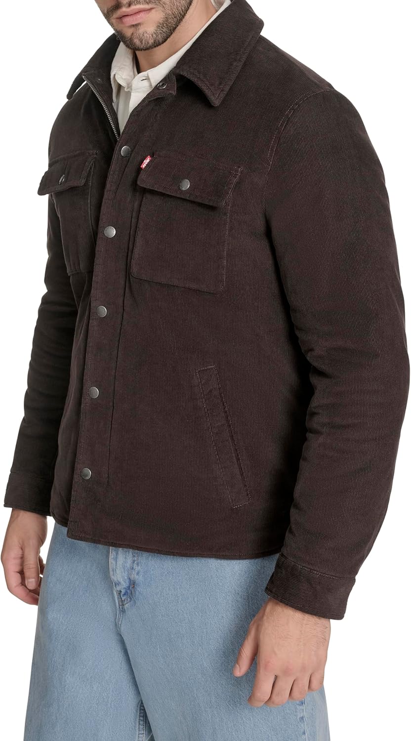 Мужская вельветовая куртка-рубашка Levi's, Chocolate Brown Filled — фото 3