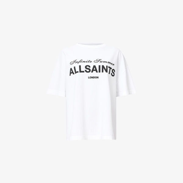 

Футболка Avri из хлопкового джерси с принтом бренда Allsaints, белый