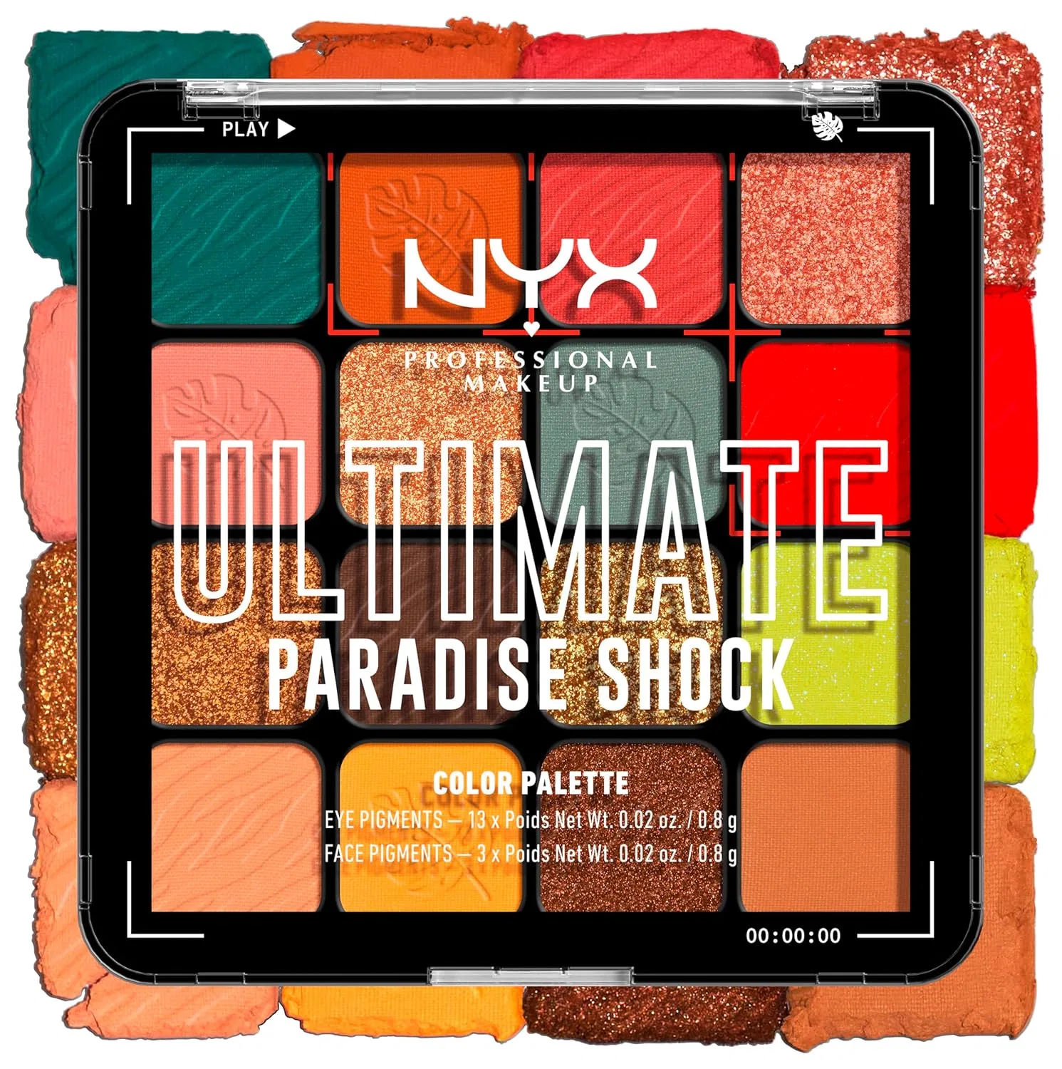 Палетка теней для век «Ultimate Shadow - Tropic Shock» с 16 оттенками от NYX Professional Makeup Nyx Professional Makeup, Tropic Shock
