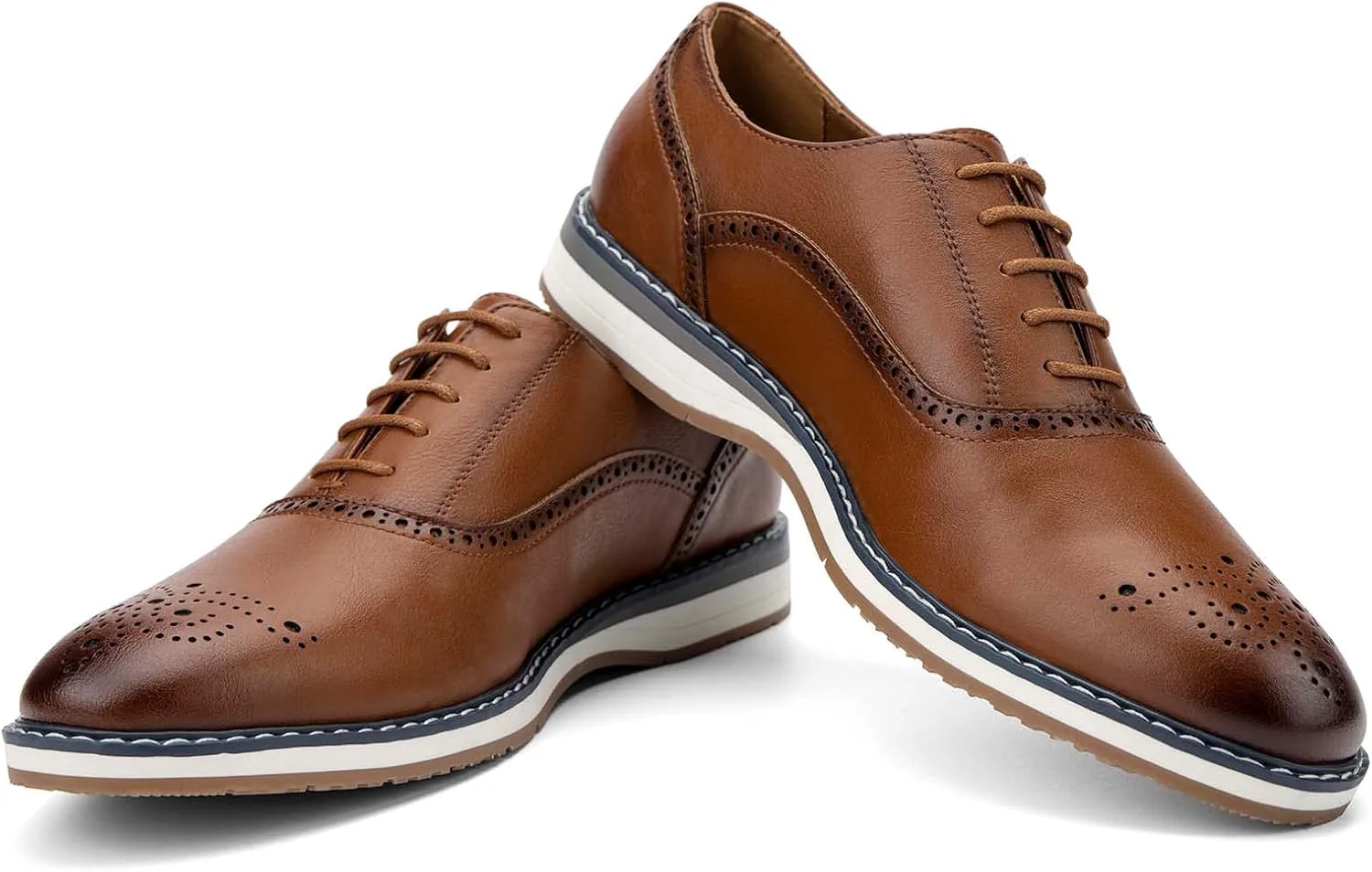 

Мужские оксфорды JITAI, легкая модная обувь с крыльями-броугами и шнуровкой, коричневый