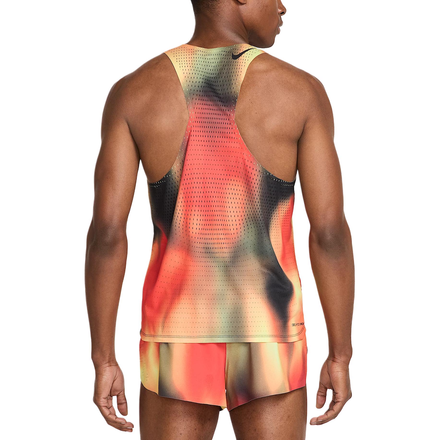 Мужская майка для бега AeroSwift Elite Entry Dri FIT Adv Nike, желтый/светло-красный/черный — фото 4