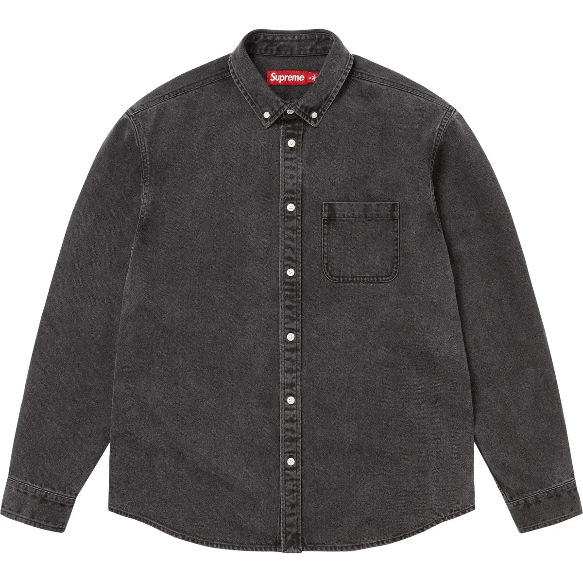 

Джинсовая рубашка с аппликацией Supreme, серый