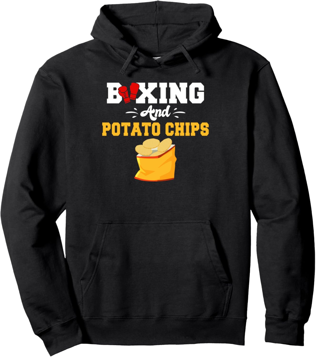 

Толстовка с изображением картофельных чипсов в боксерском стиле Potato Chips Gift, черный