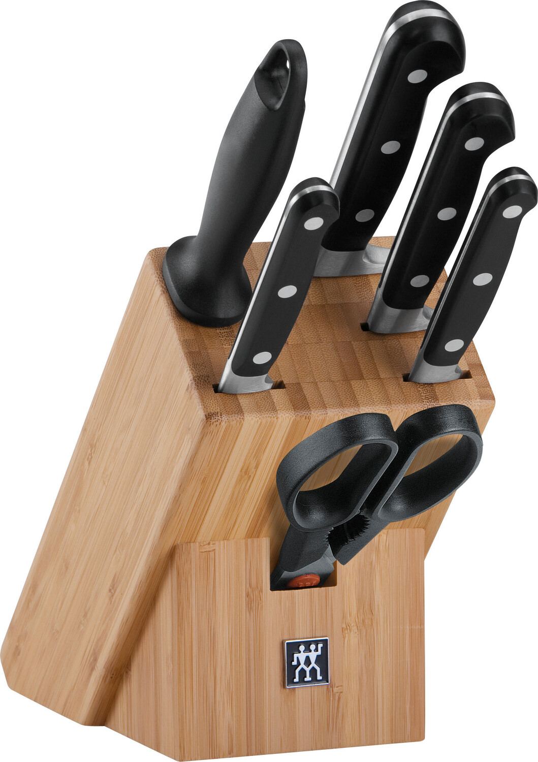Набор кухонных ножей в блоке ZWILLING Professional S, 7 предметов, коричневый/бамбук