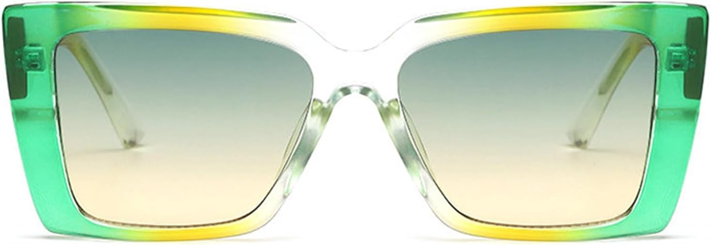 

Willochra Популярные модные солнцезащитные очки большого размера квадратной формы для женщин, ретро-градиентные очки с защитой от УФ-излучения UV400, модные зеленые солнцезащитные очки для мужчин, C6