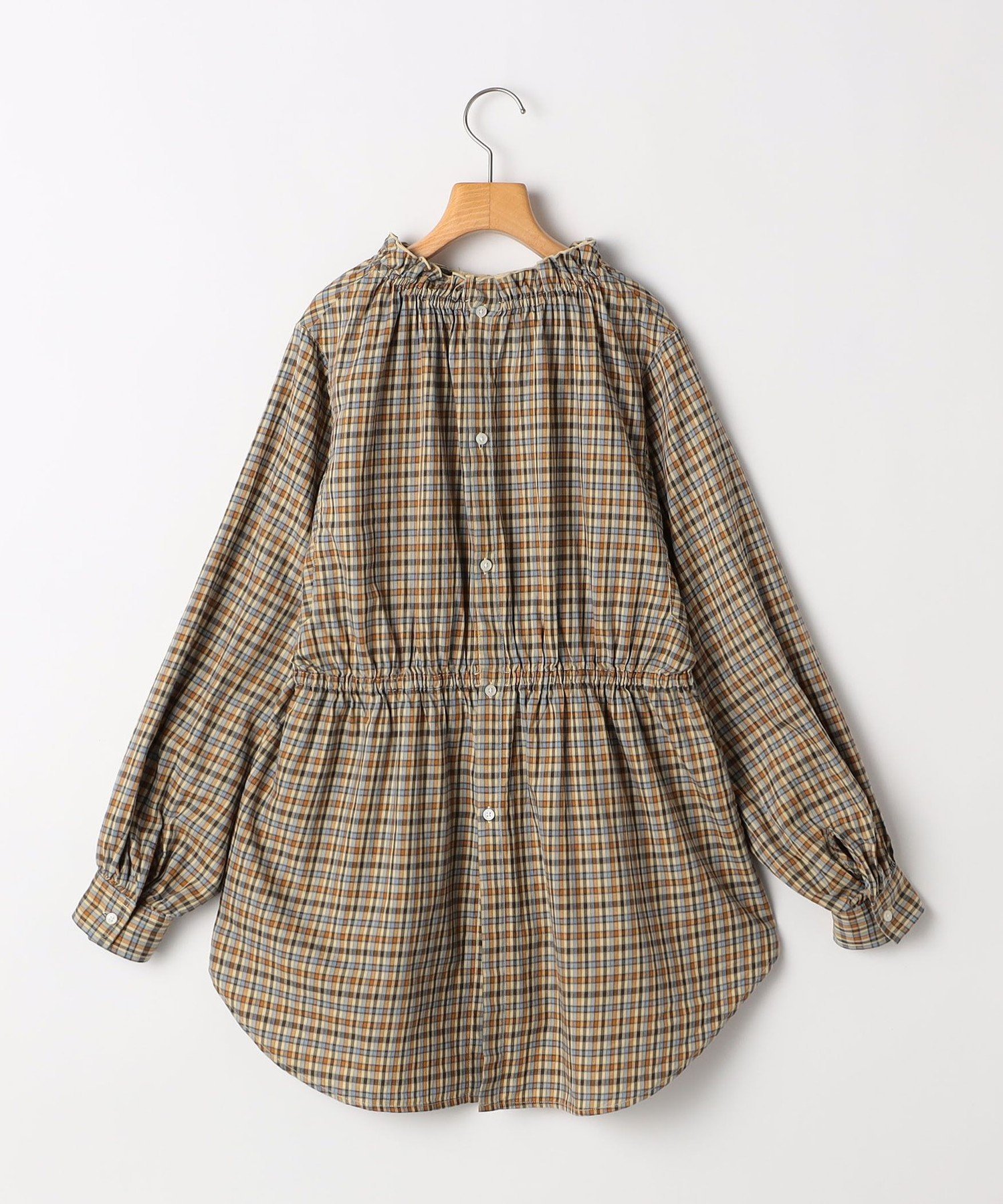 ARCH&LINE: 155 см / Блузка в клетку с оборками из органического хлопка SHIPS KIDS, Beige