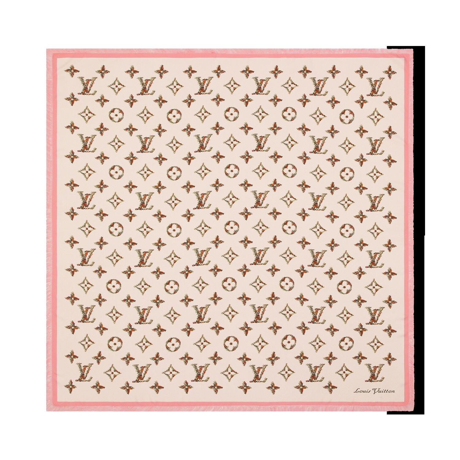 

Шаль с монограммными цветами Louis Vuitton, бежевый