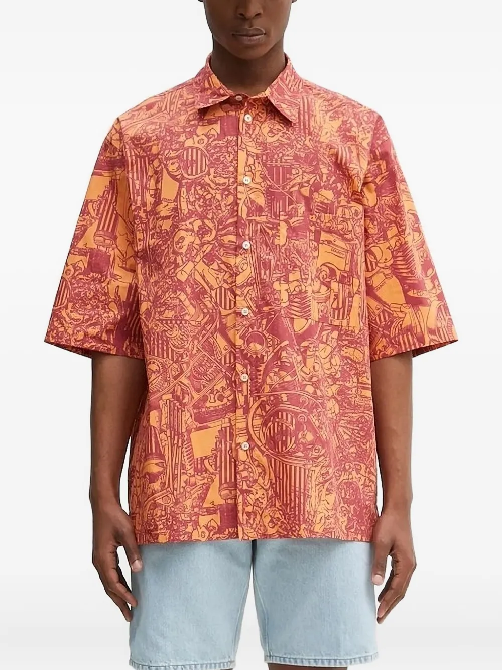 

Рубашка с короткими рукавами и абстрактным принтом Marcelo Burlon County Of Milan, оранжевый
