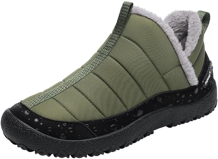 

Зимние мужские ботинки Снегоступы Мужские водонепроницаемые ботинки С меховой подкладкой Теплые ботинки на щиколотку Легко надеваются Для прогулок на улице Удобная ходьба Противоскользящая подошва Soft Time Toy, хаки