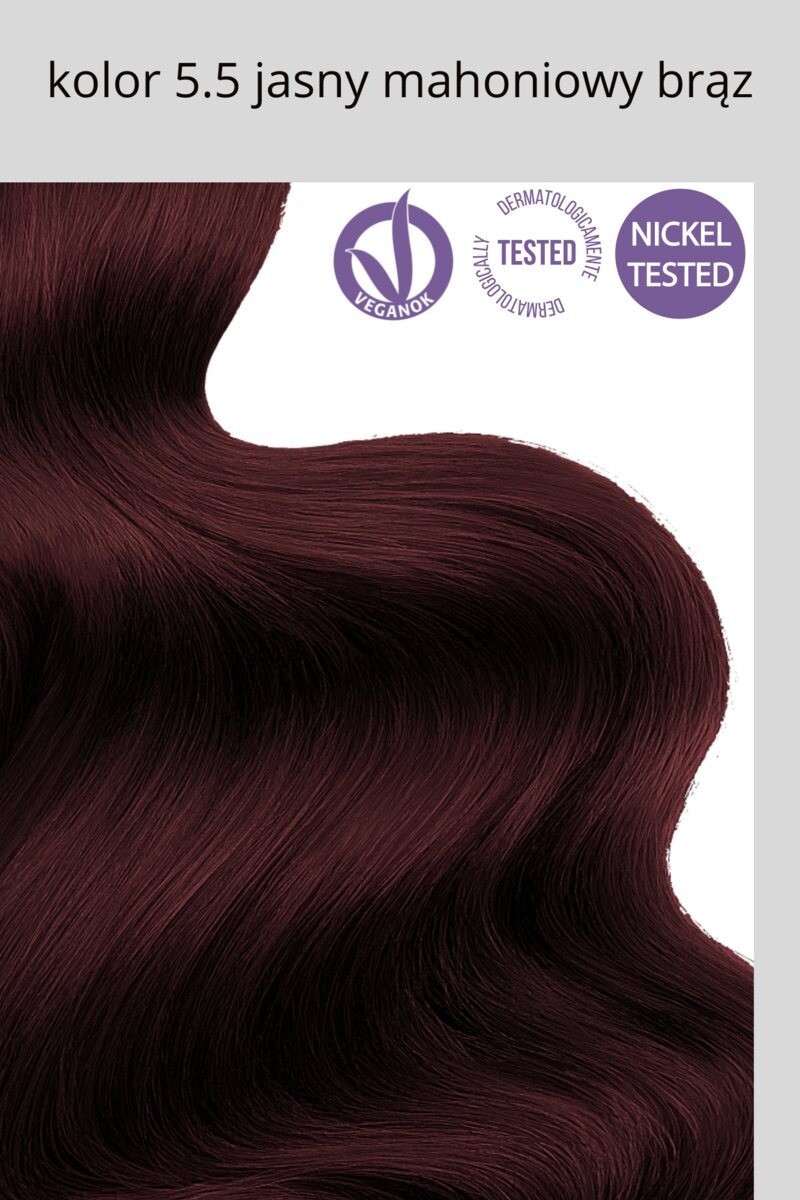 Flowertint, Стойкая краска для волос, Красная серия, 5.5 Светло-коричневое красное дерево — фото 2