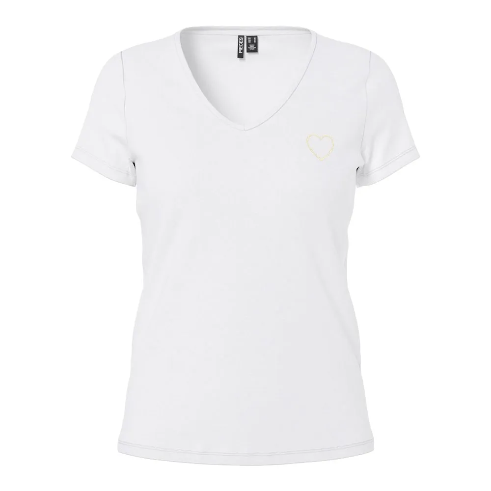 

Футболка Pieces New Billy short sleeve v neck, белый