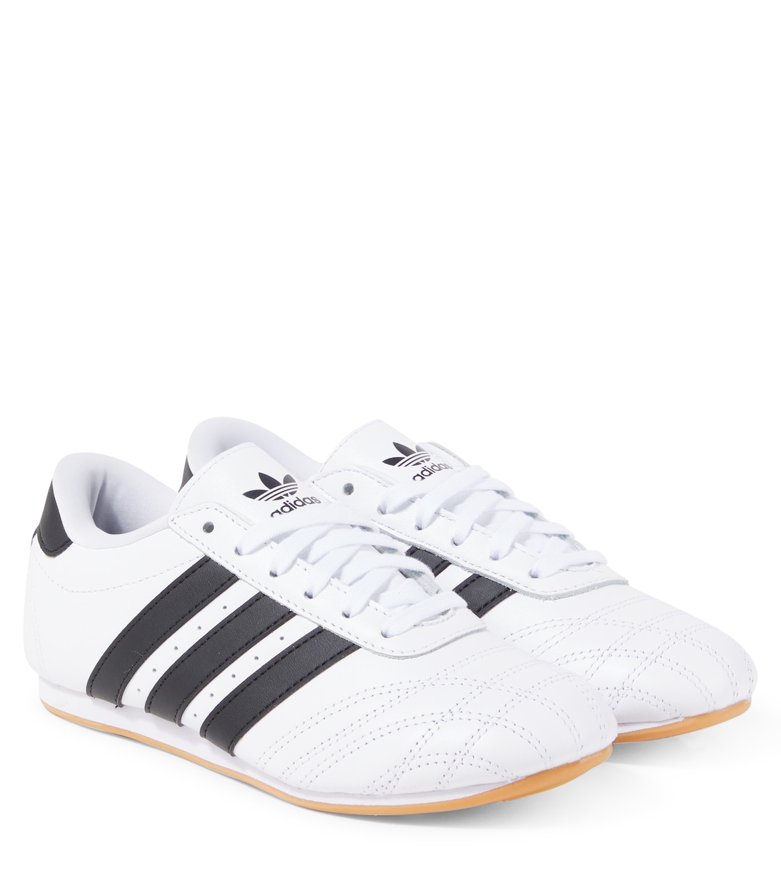 

Кроссовки из кожи на шнурках для тхэквондо Adidas Originals Kids, Ftwr White/Core Black/Gum 3