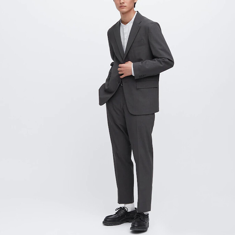 Костюм Брюки Мужские Темно-Серые Uniqlo, темно-серый — фото 2