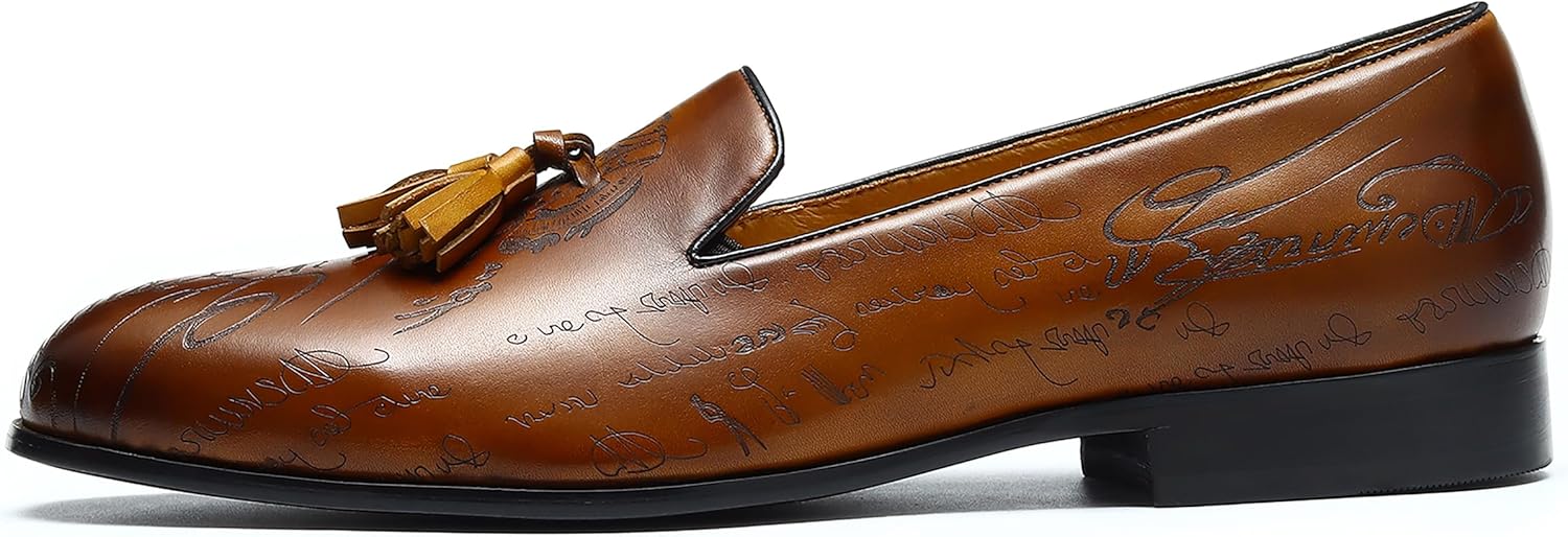 Мужские лоферы Santimon Loafers, повседневные слипоны с кисточками, модные свадебные мокасины под смокинг, из натуральной кожи, формальные деловые лоферы Penny, удобные тапочки для мужчин, коричневый — фото 2