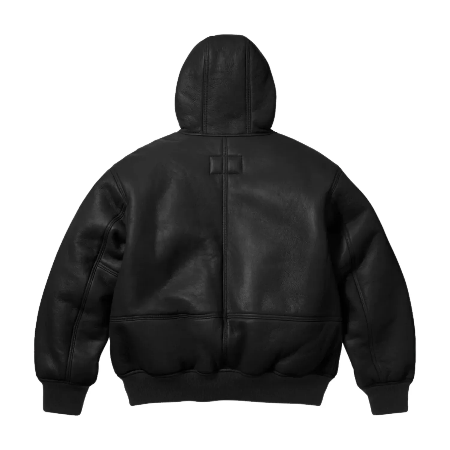 Рабочая куртка Supreme FW25 x Schott с капюшоном из овчины, черная — фото 3