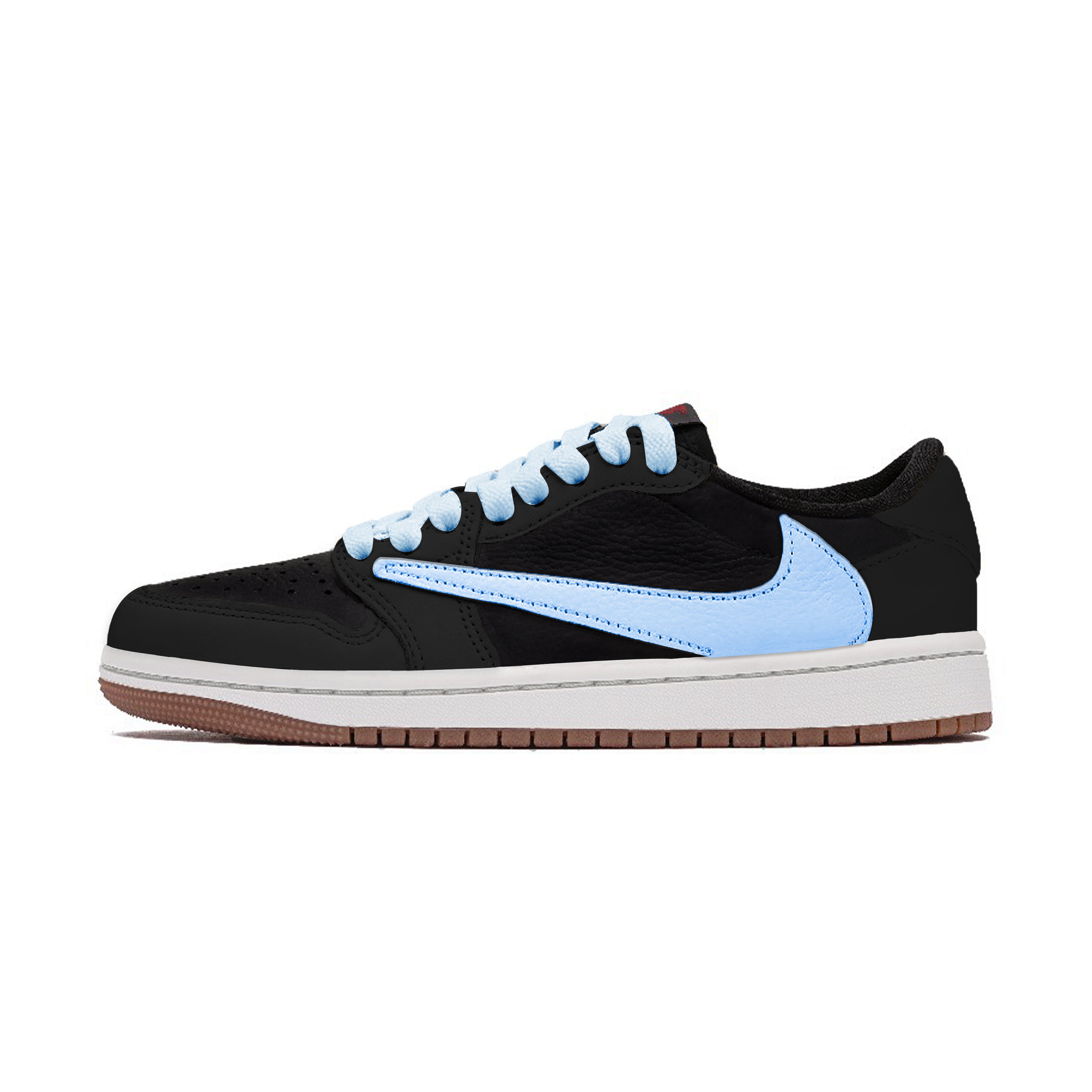 Jordan Баскетбольные кроссовки Travis Scott X Air 1 Vintage Unisex Low Top Black