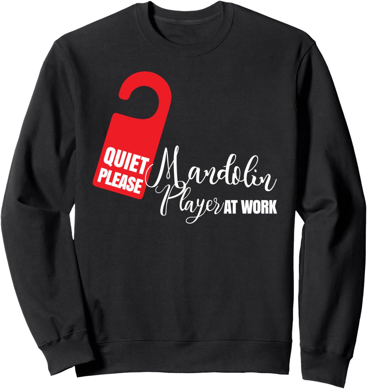 

Забавная толстовка с надписью «Тихо, пожалуйста, мандолинист на работе» Uab Kidkis, черный