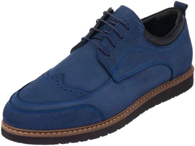 

Мужские кожаные туфли DALGALA темно-синего цвета большого размера, ручной работы, оксфорды на шнуровке, мужские броги, повседневные туфли