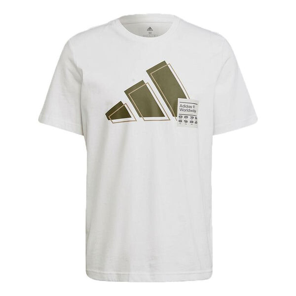 

Футболка 3bar logo tee logo printing sports short sleeve white Adidas, белый