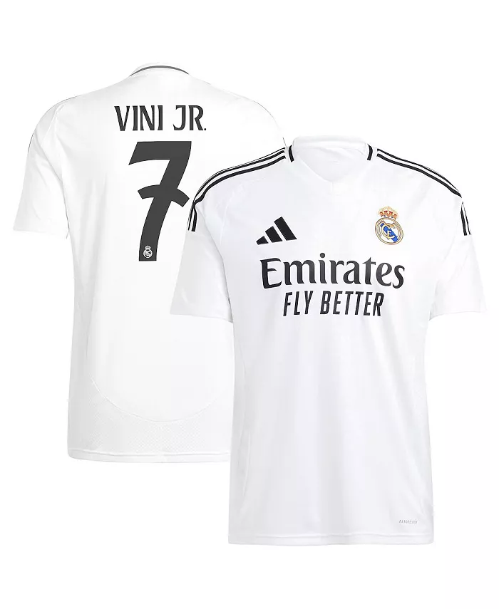 

Мужская футболка Vini Jr. белая Real Madrid домашняя реплика игровой формы 2024/25 adidas