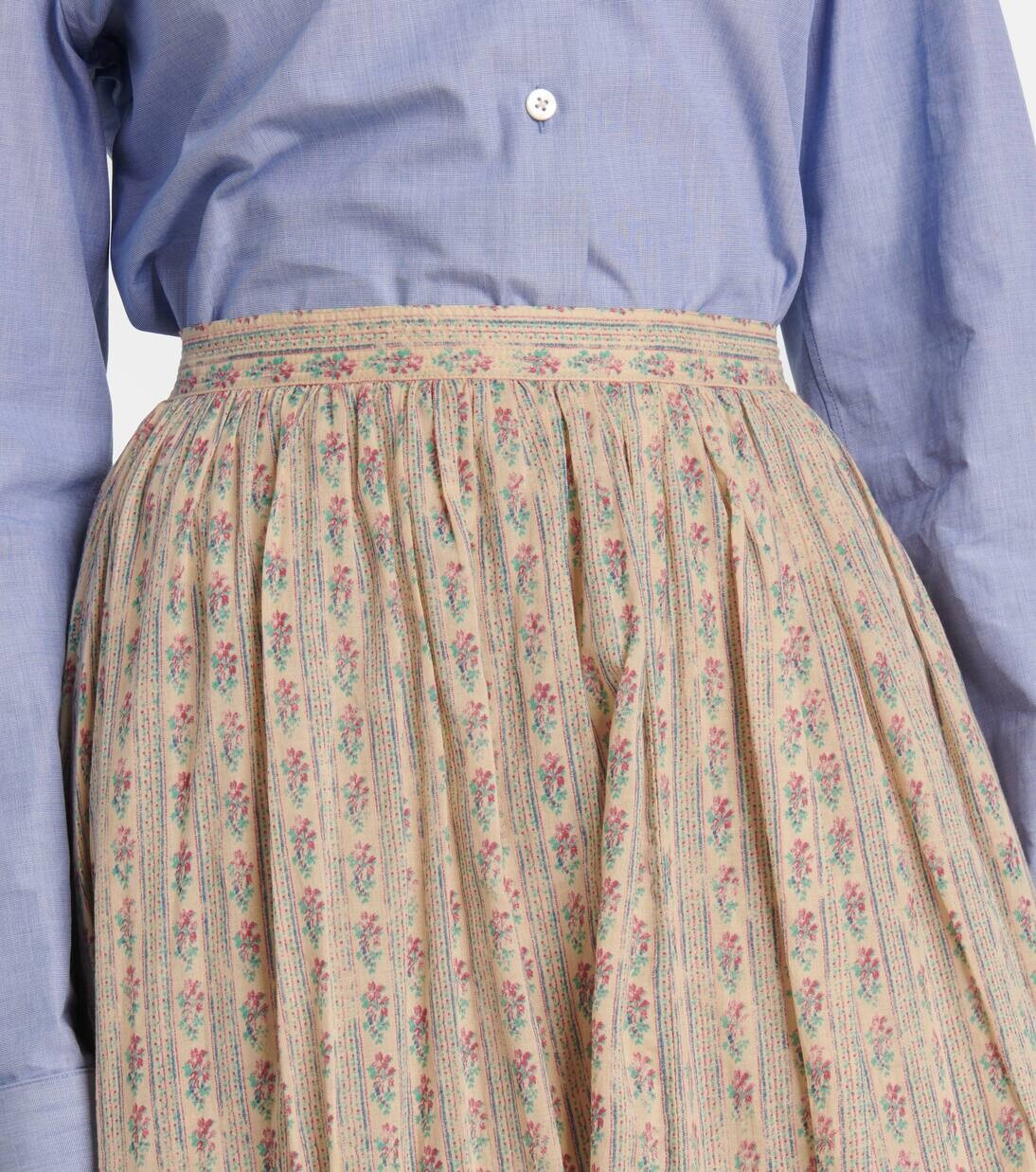 Юбка миди из хлопка с цветочным принтом Polo Ralph Lauren, цвет vintage rose — фото 4