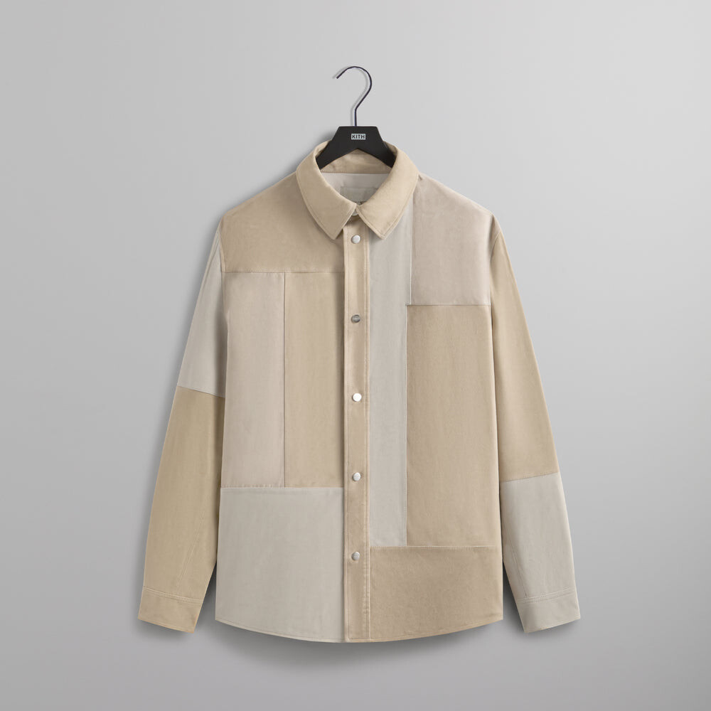 

Рубашка Kith Mixed Suede Apollo Shirt, цвет Malt