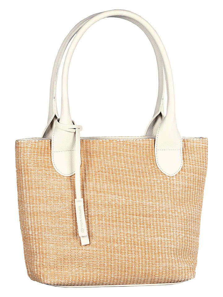 

Tom Tailor Сумка "Шэрон" в бело-светло-коричневом цвете - (Ш)34 x (В)24 x (Г)13 см