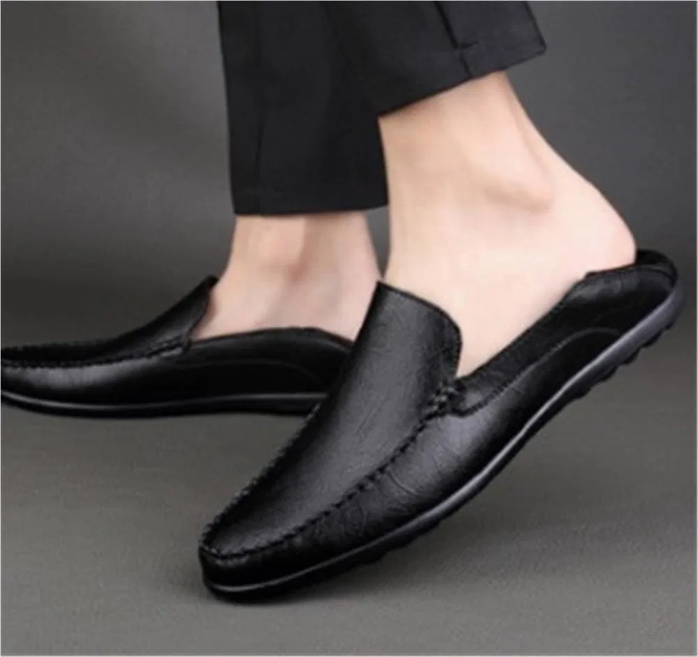 Мужские лоферы из натуральной кожи на нескользящей подошве, Black UOPYNE — фото 2