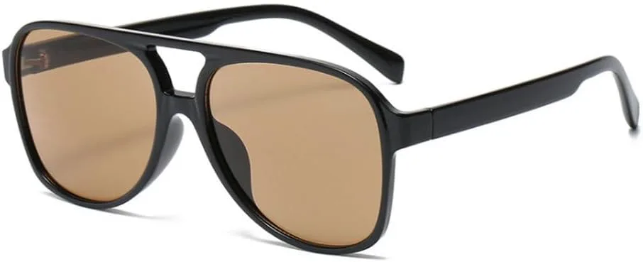 

Модные женские солнцезащитные очки в стиле ретро, ​​мужские синие и желтые, с защитой от УФ-излучения UV400, трендовые солнцезащитные очки HVTVTLA, Black Tea