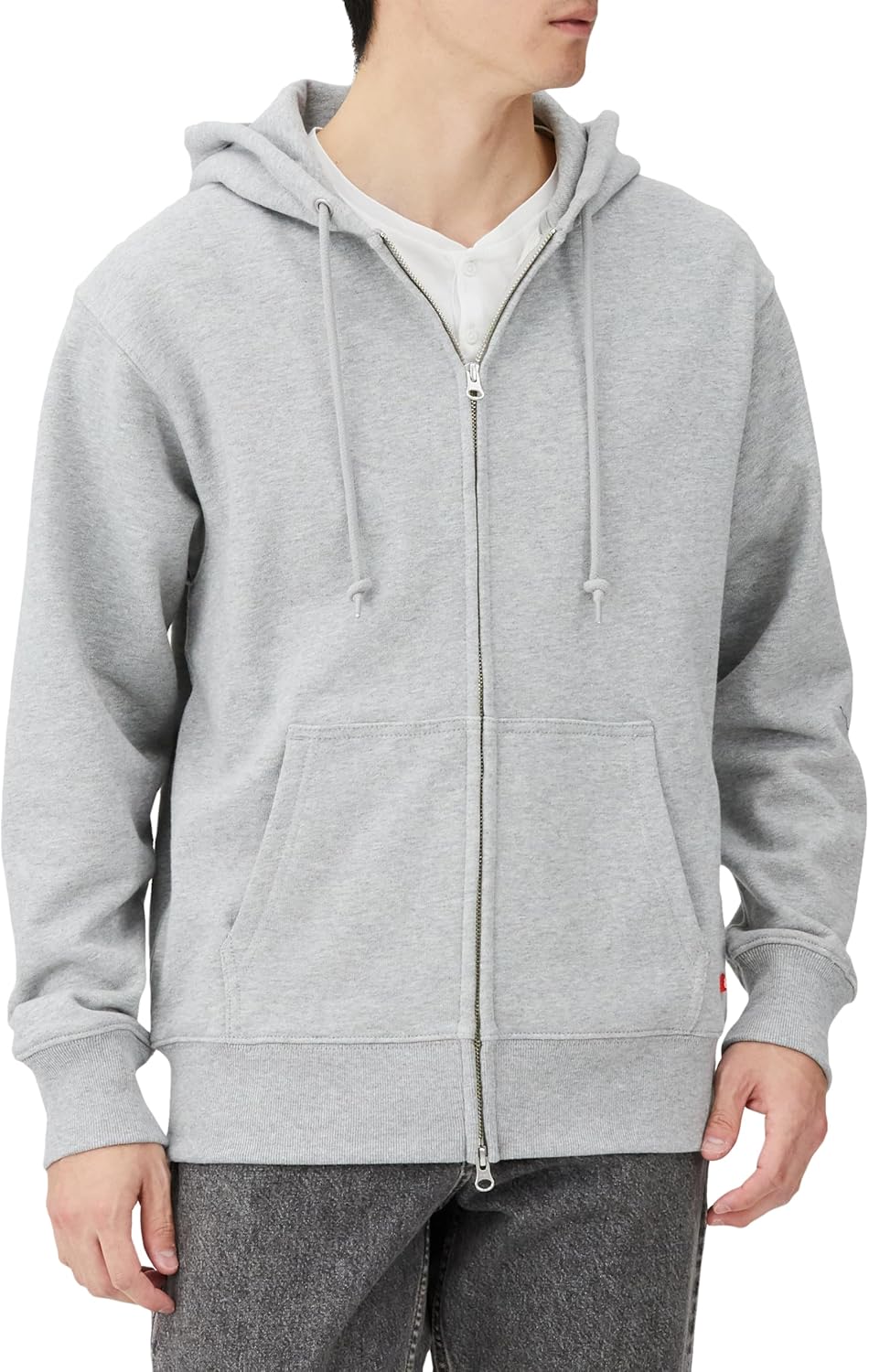 

Толстовка с капюшоном, на молнии, с вышивкой цепочкой, с символикой Индийского мотоклуба Indian, серый