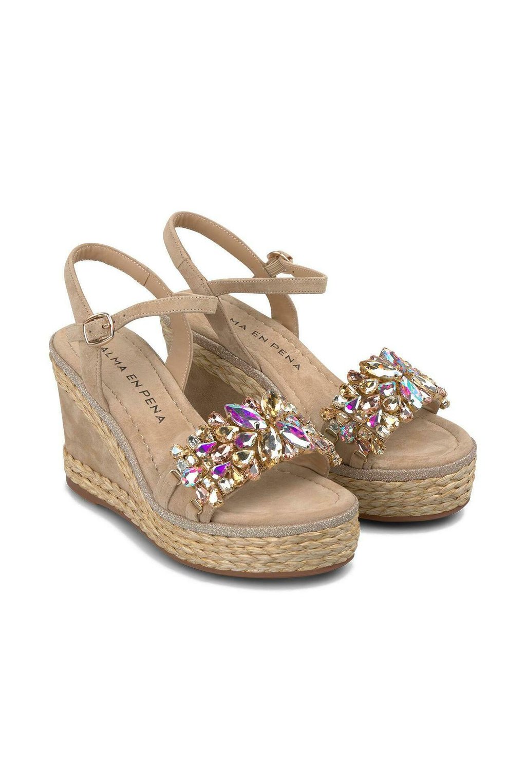 Босоножки на танкетке High heeled sandals Alma en Pena, светло-коричневый — фото 2