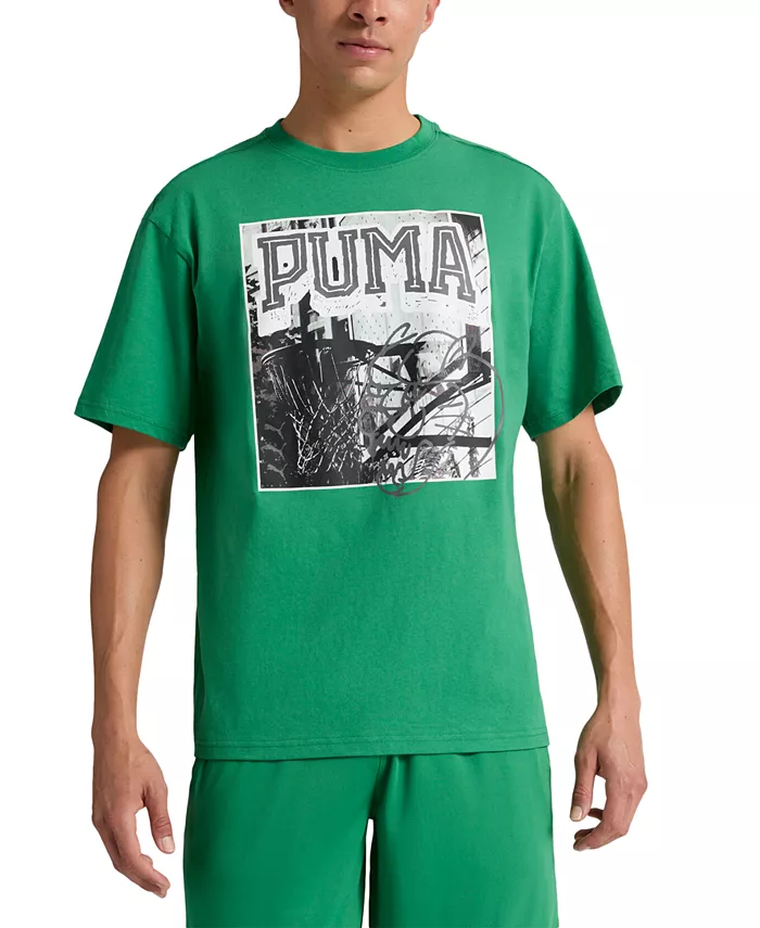 

Мужская футболка с логотипом Hoops Energy Regular-Fit Puma, зеленый