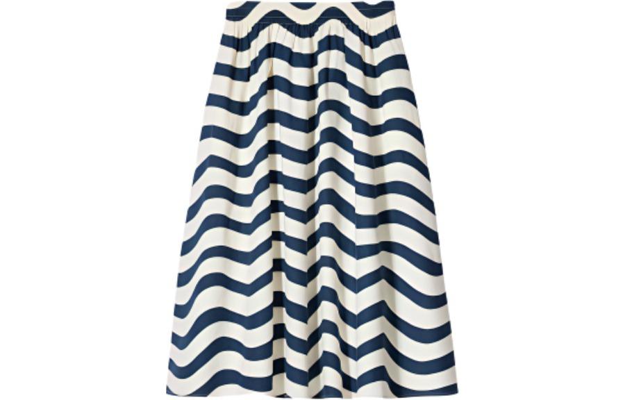 

Женская повседневная длинная юбка цвета морской волны x Marimekko UNIQLO, Marine Blue