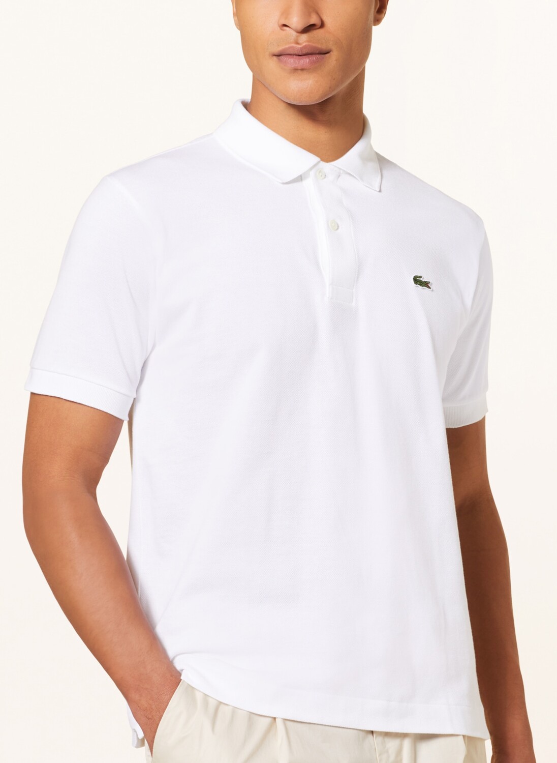 Классическая рубашка-поло из пике LACOSTE, белый — фото 4