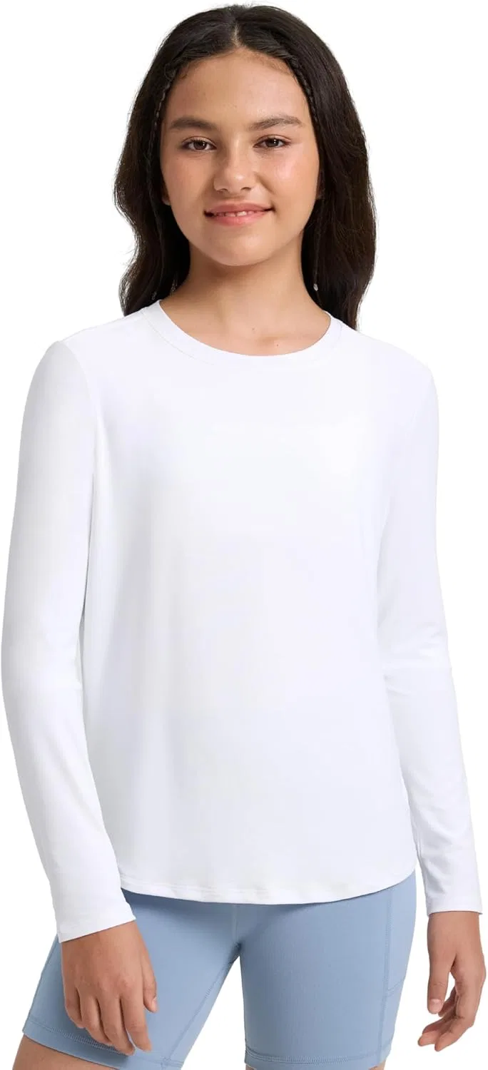 Футболка для девочек с длинным рукавом Cloudweight CRZ YOGA, White