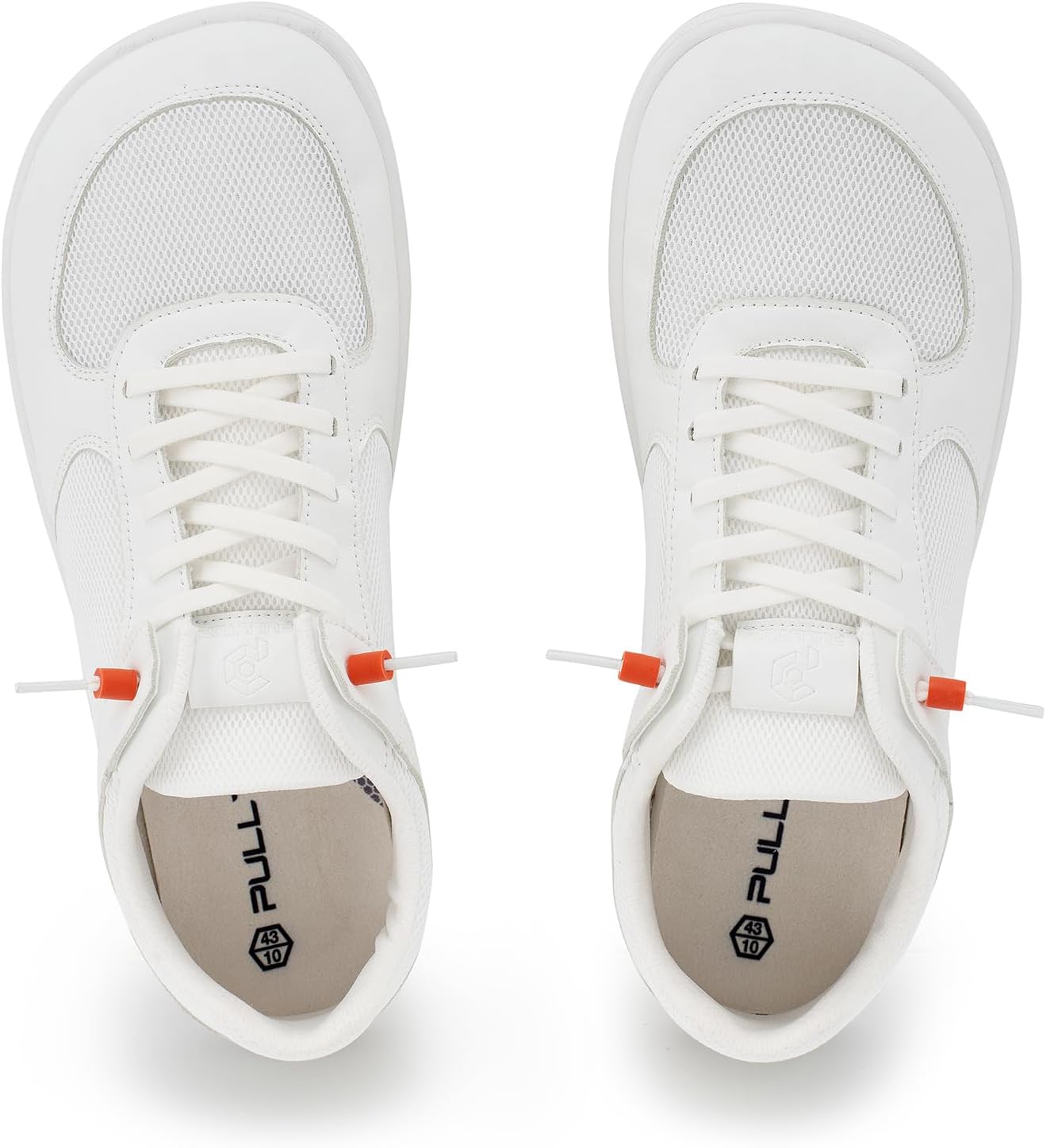 Мужские туфли Pulltop Barefoot с широкой носовой частью - минималистичные туфли-босоножки, кроссовки без каблука, слайпы для ходьбы, противоскользящие, белый — фото 3