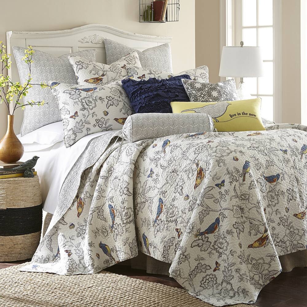 

Комплект двусторонних одеял Levtex Home Mockingbird, серый