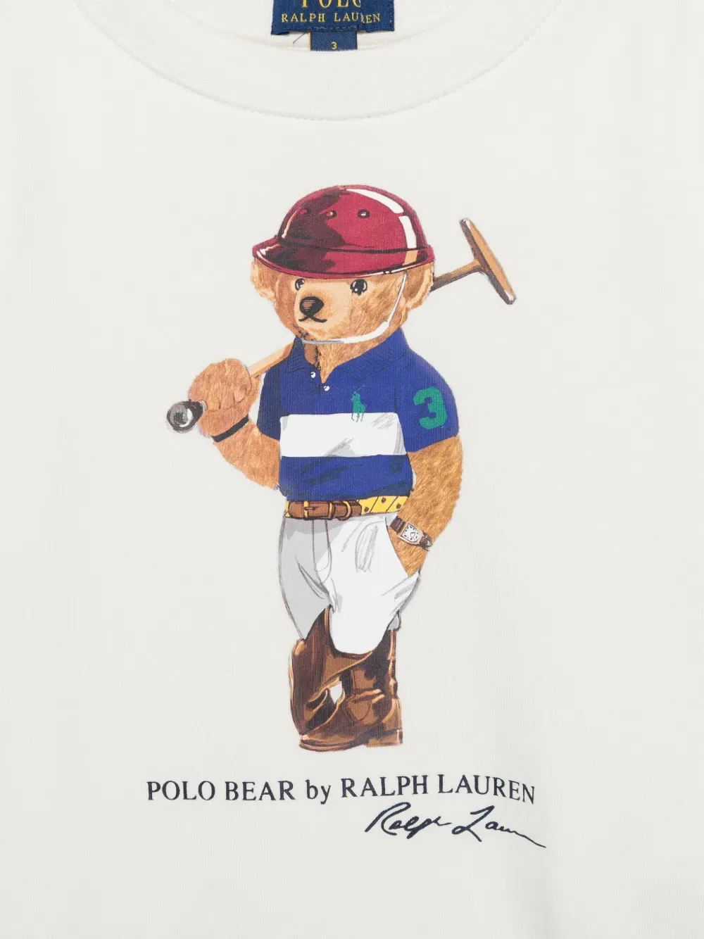 Свитер с изображением медведя Поло Polo Ralph Lauren Kids, белый — фото 3