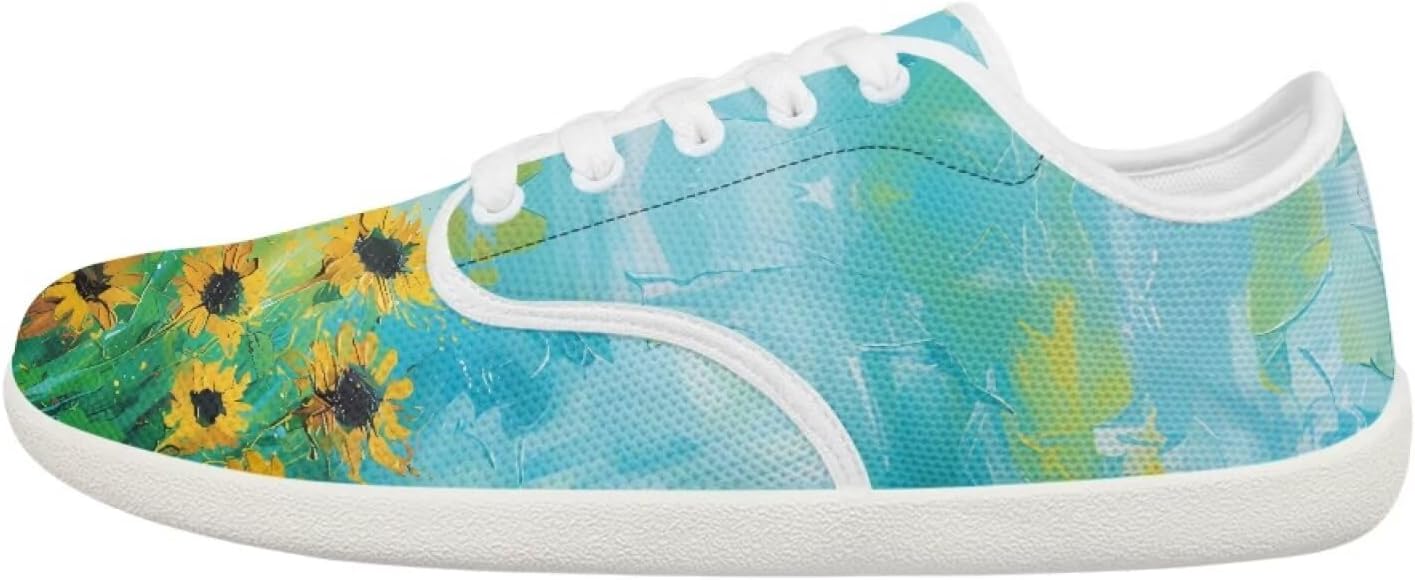 

Кроссовки Forchrinse с принтом цветных яиц для женщин, счастливая Пасха, обувь для босых ног, минималистичные кроссовки для мужчин, обувь с широким носком Zero Box для повседневной носки, Sunflower Painting