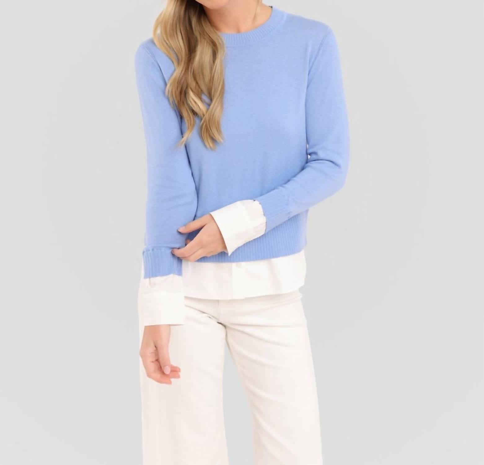 

Alashan Cashmere Свитер Duet Shirttail Crew в цвете Blue Lake