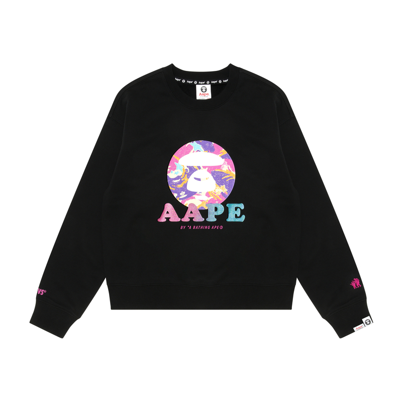 

Толстовка с круглым вырезом и принтом логотипа Aape, Black BKX