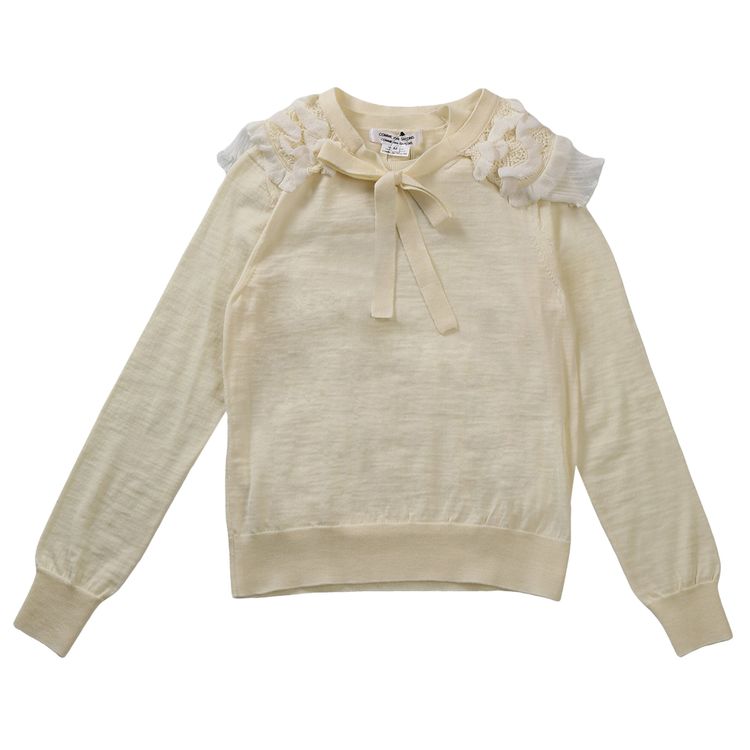 

Свитер Comme des Garçons Ruffle Neckline Sweater 'White', белый