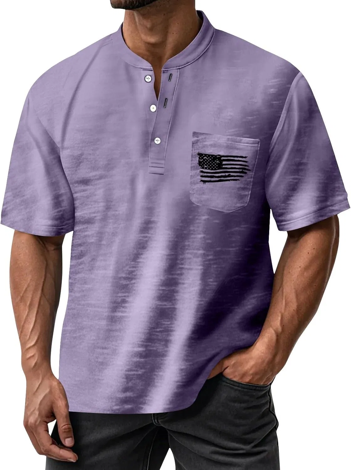 Футболка мужская с американским флагом, 2-light Purple
