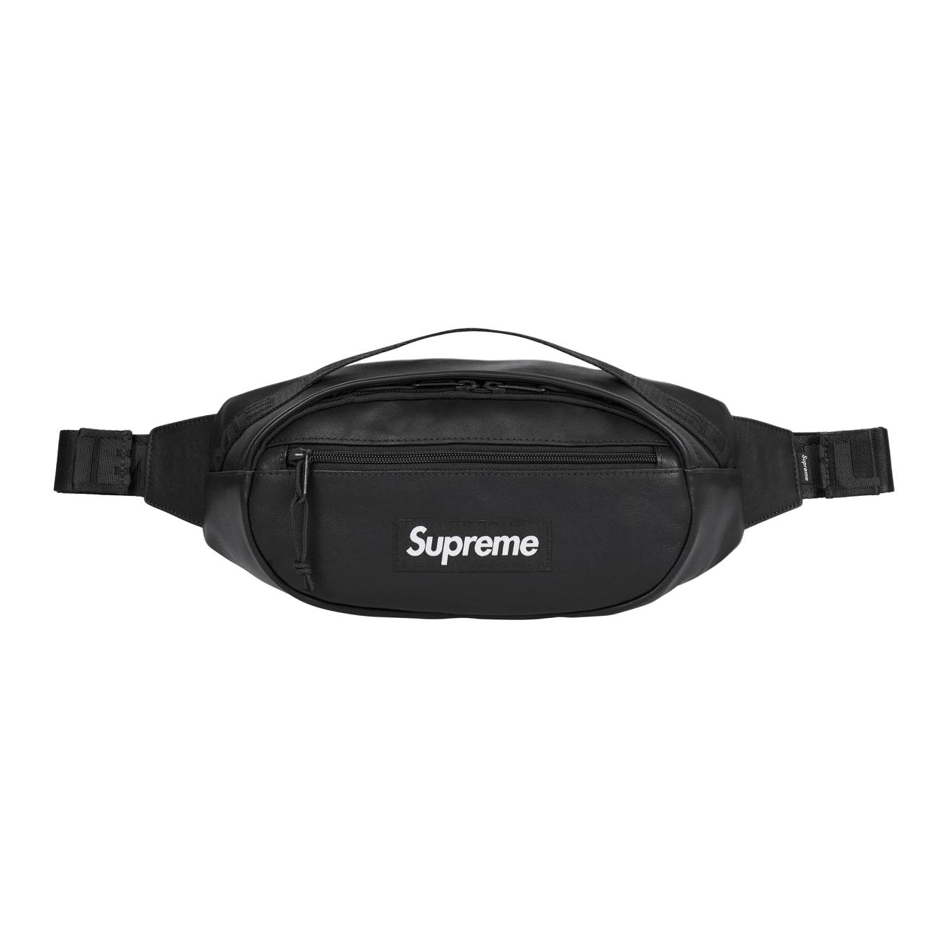 

Supreme Кожаная поясная сумка унисекс черная, Black