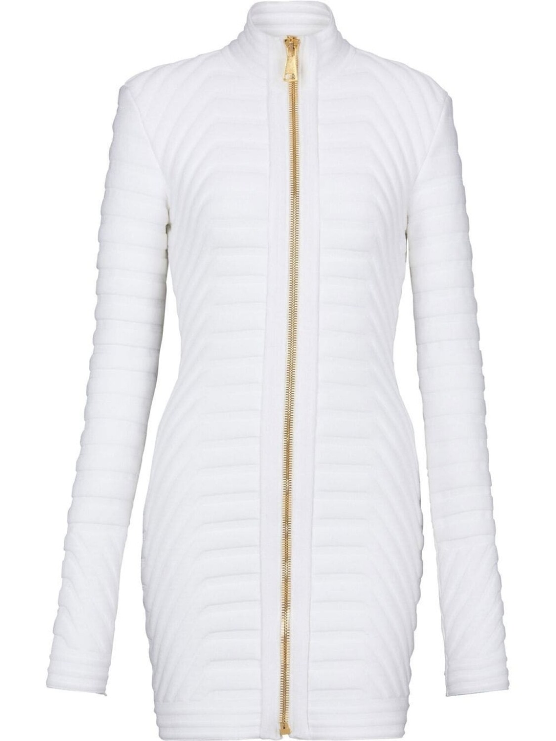 

Balmain дутое платье на молнии, белый