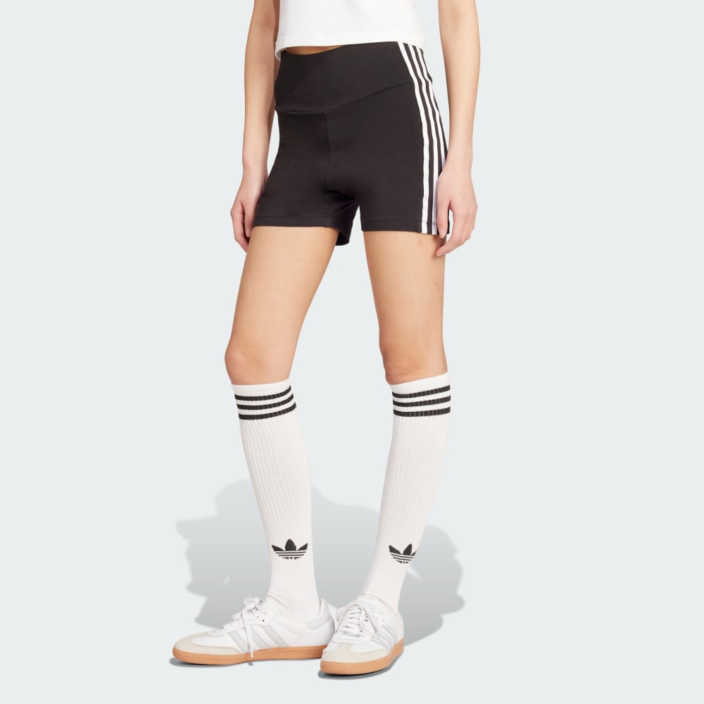 

Спортивные шорты-леггинсы Adidas Adicolor 3-Stripes Booty Shorts Co, черный/белый