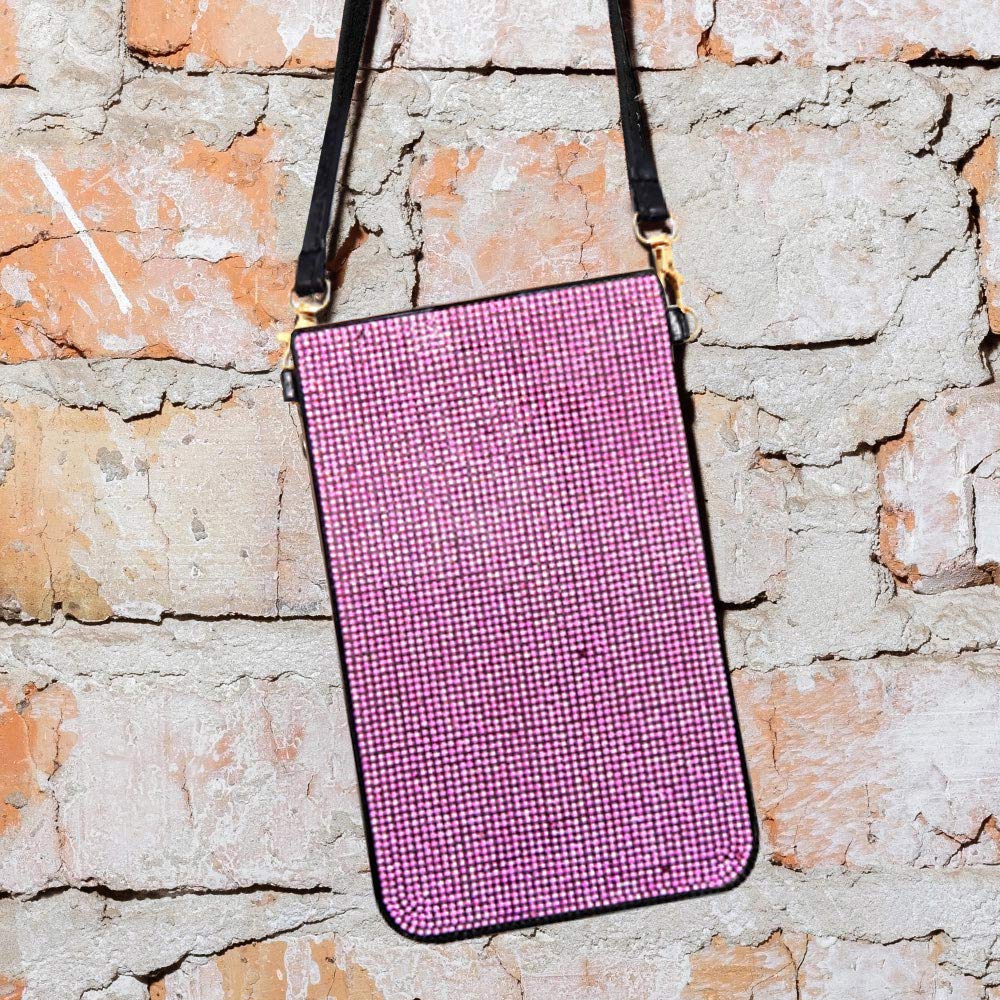 

Блестящий прозрачный чехол-сумка через плечо для телефона FASHNZFAB, розовый