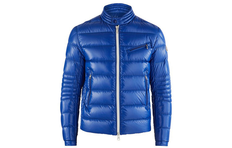 

Пуховик мужской синий Moncler